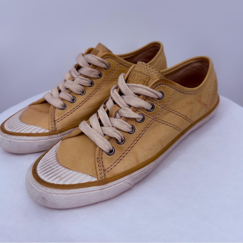 Frye Mustard Yellow Leather Low-Top Sneakers